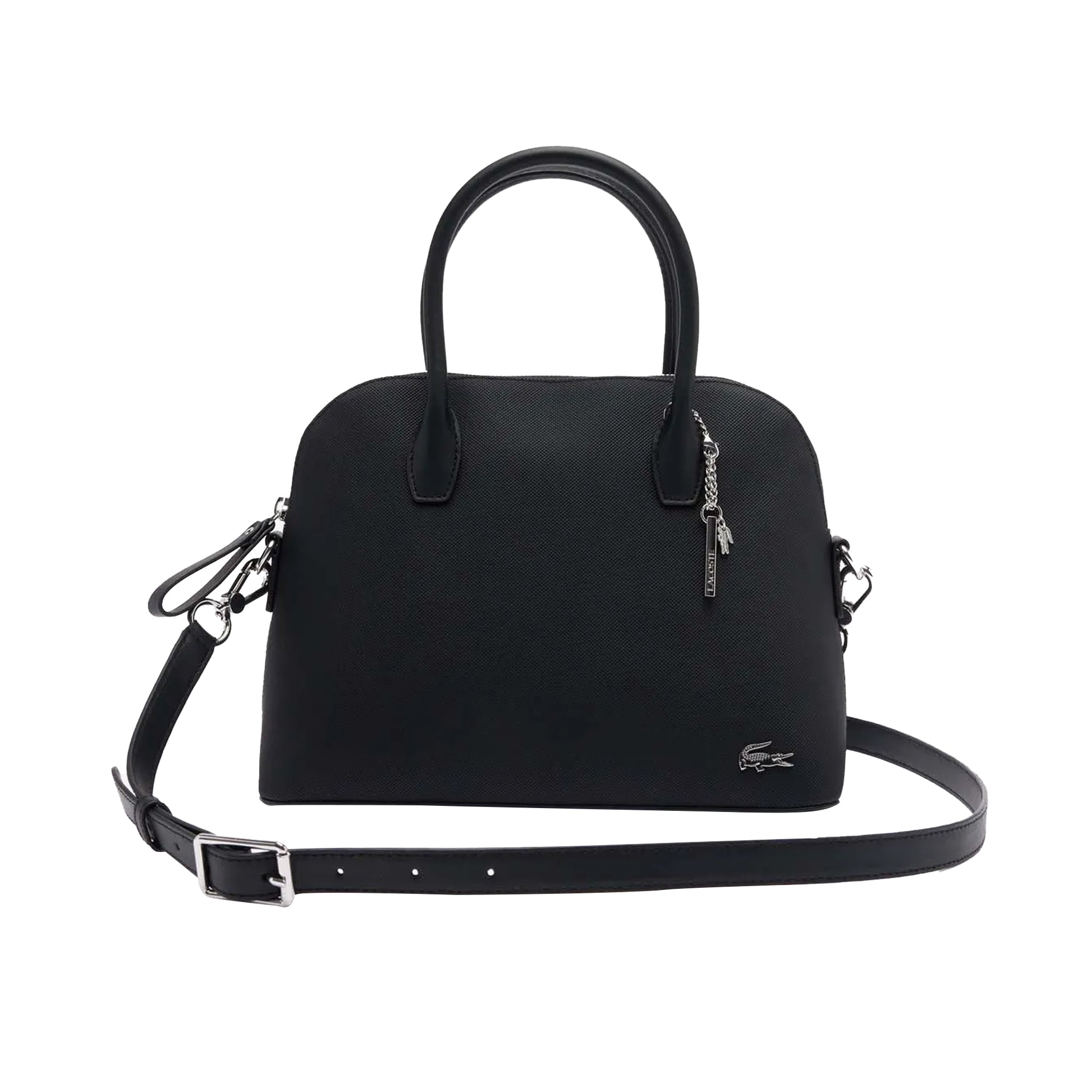 Black - Front - Lacoste Naos Pique Crossbody Bag