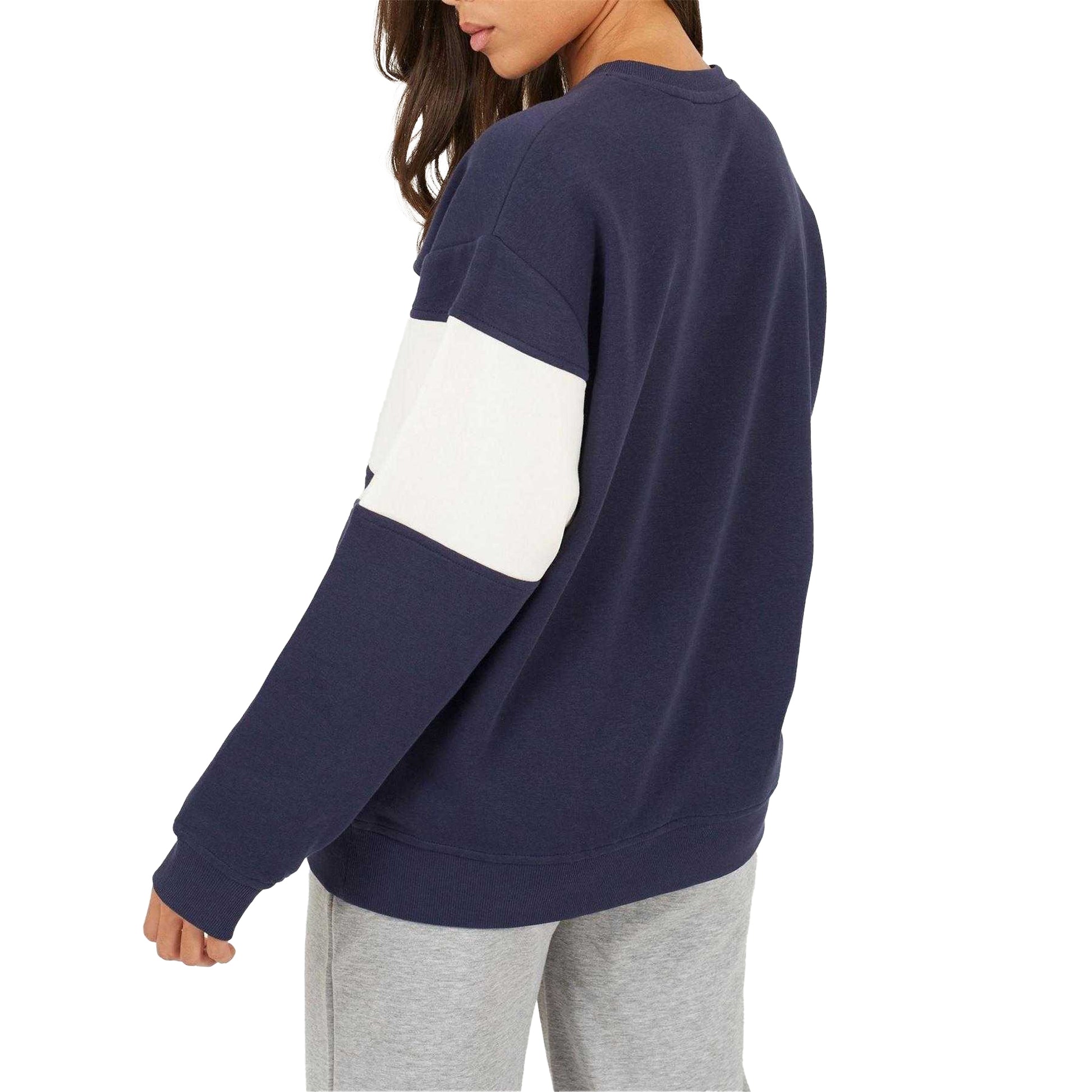 Navy-Cream - Back - Brave Soul Womens-Ladies Calfornia Embroidered Sweatshirt