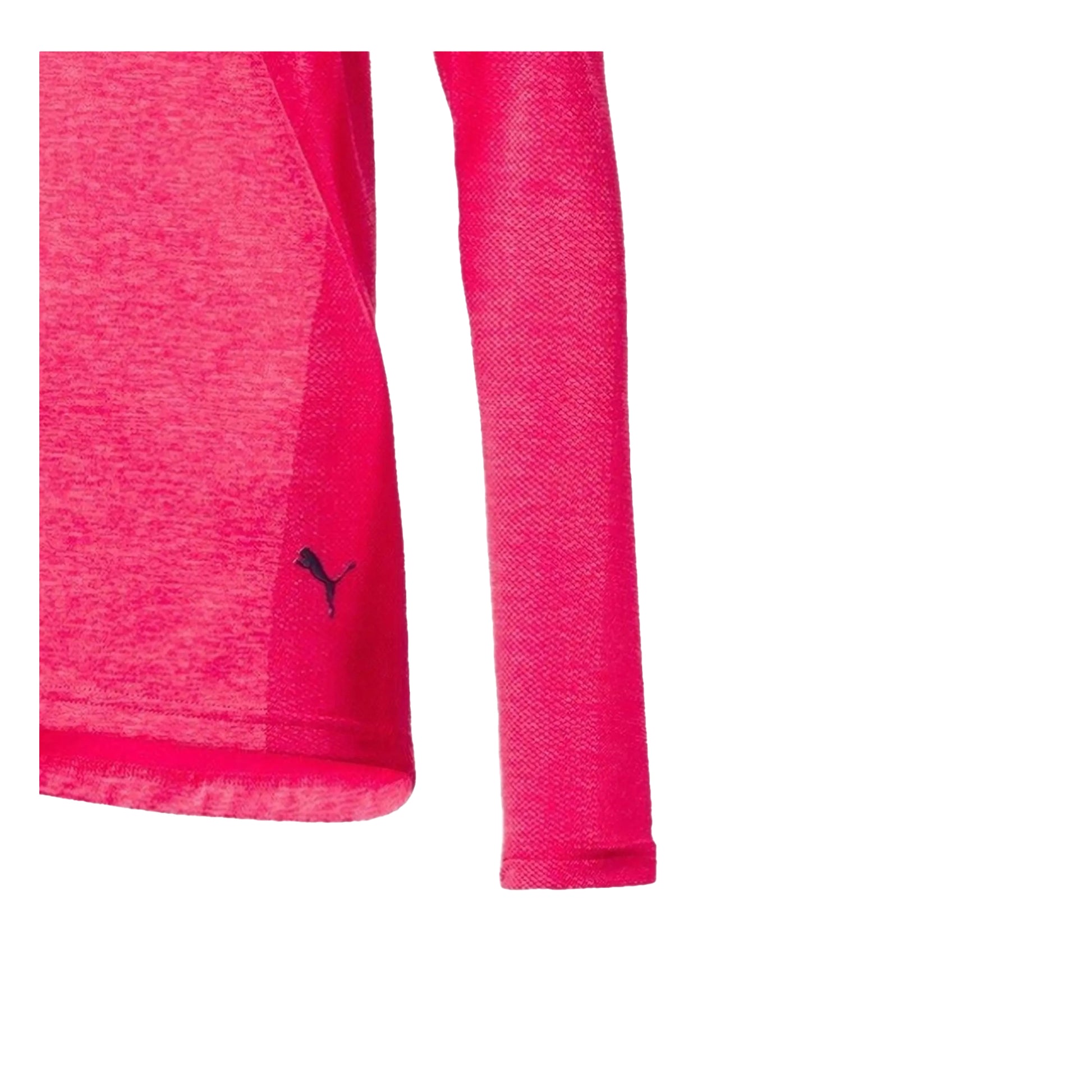 Pink - Side - Puma Womens-Ladies Seamless Quarter Zip Golf Fleece Top