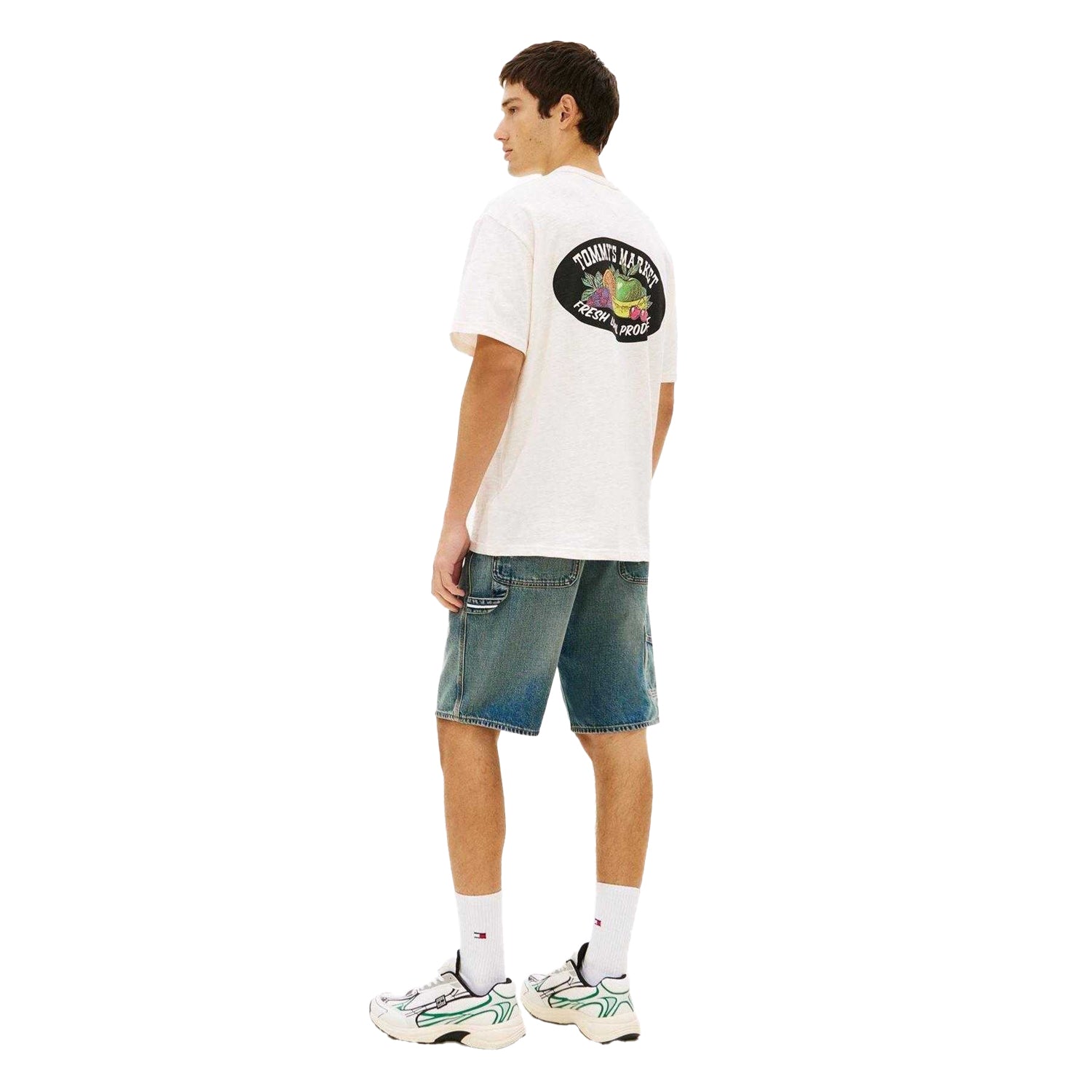 Antique White - Back - Tommy Jeans Mens Fruit Regular T-Shirt