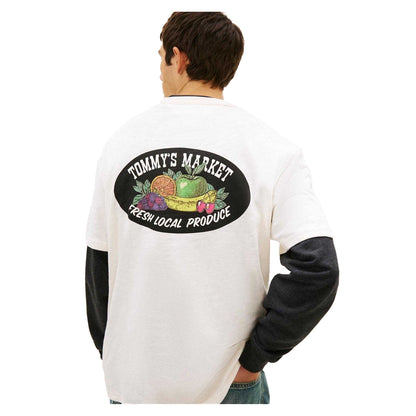 Antique White - Side - Tommy Jeans Mens Fruit Regular T-Shirt