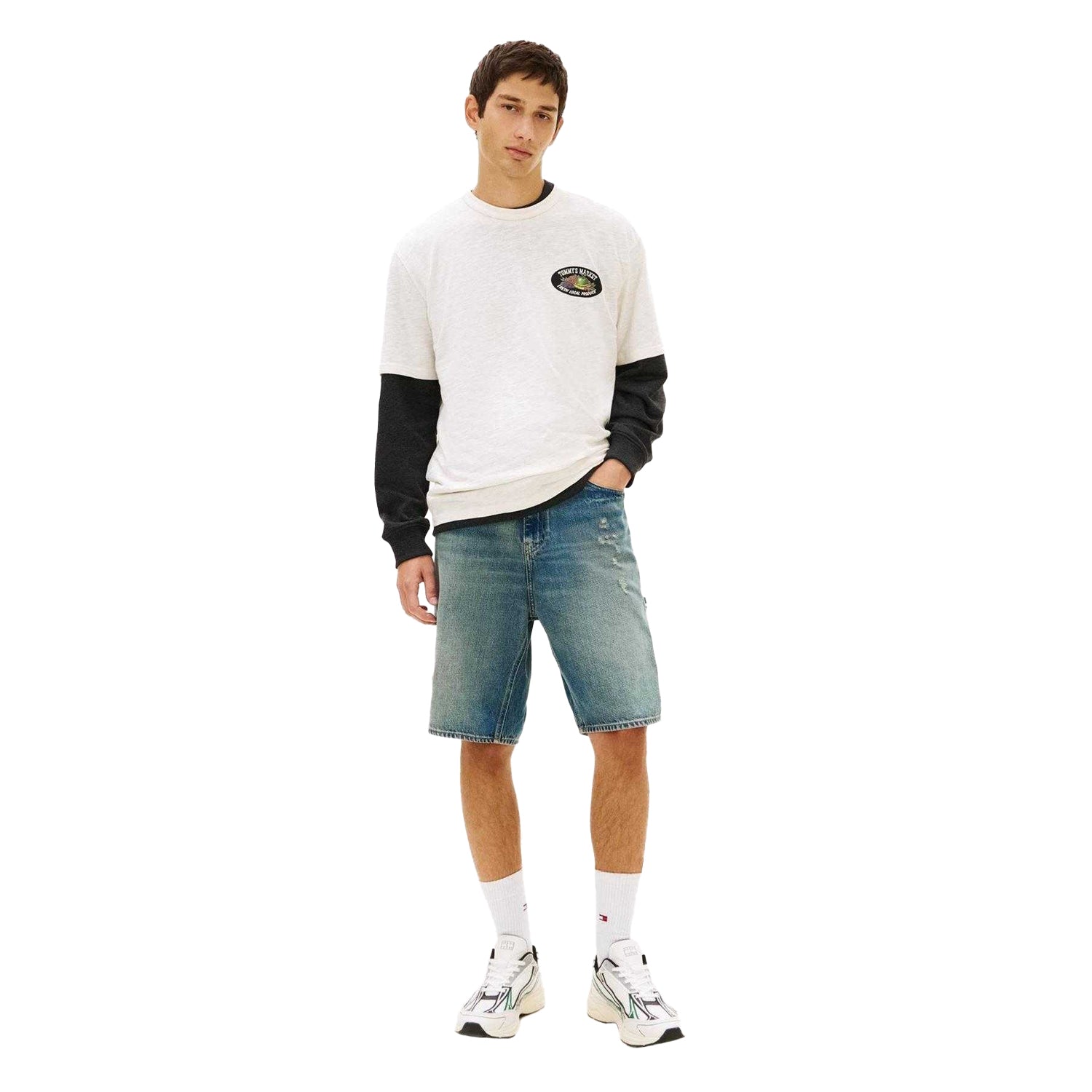 Antique White - Pack Shot - Tommy Jeans Mens Fruit Regular T-Shirt