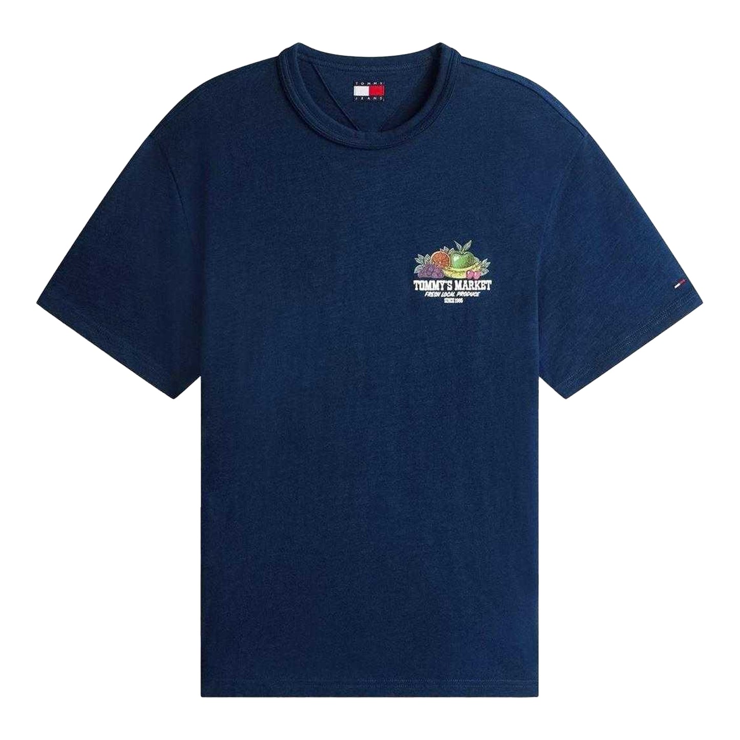 Dark Navy - Front - Tommy Jeans Mens Fruit Regular T-Shirt