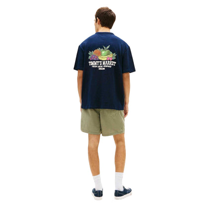 Dark Navy - Back - Tommy Jeans Mens Fruit Regular T-Shirt