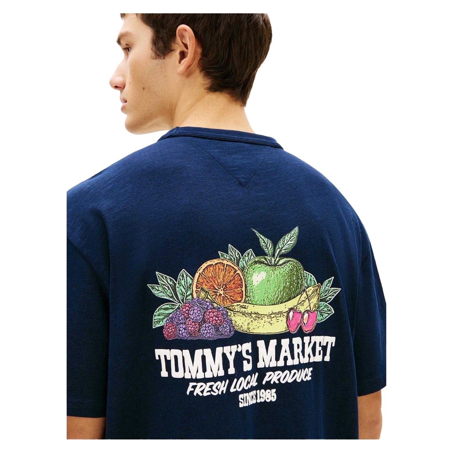 Dark Navy - Side - Tommy Jeans Mens Fruit Regular T-Shirt
