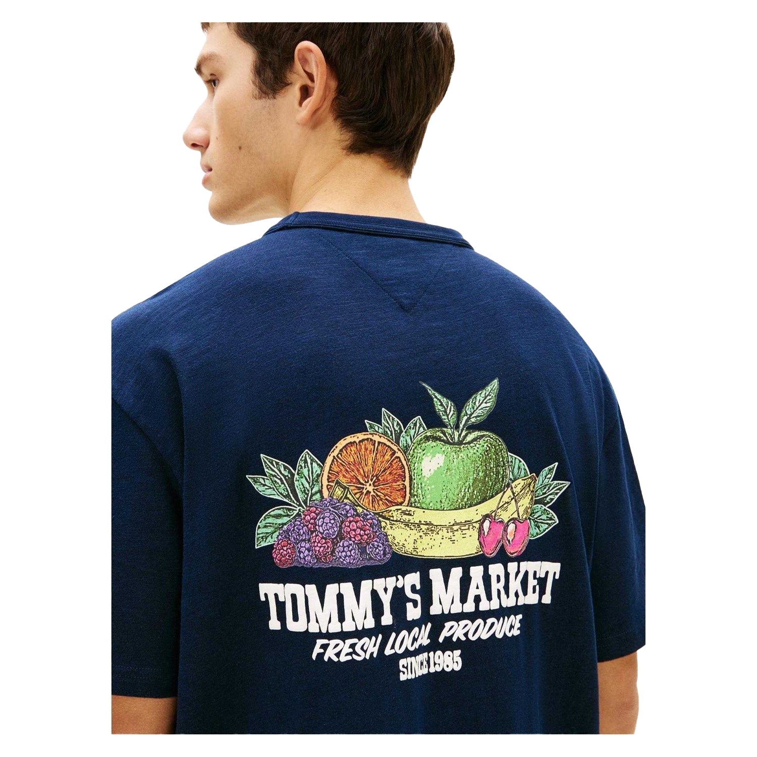 Dark Navy - Side - Tommy Jeans Mens Fruit Regular T-Shirt
