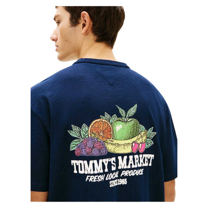 Dark Navy - Side - Tommy Jeans Mens Fruit Regular T-Shirt