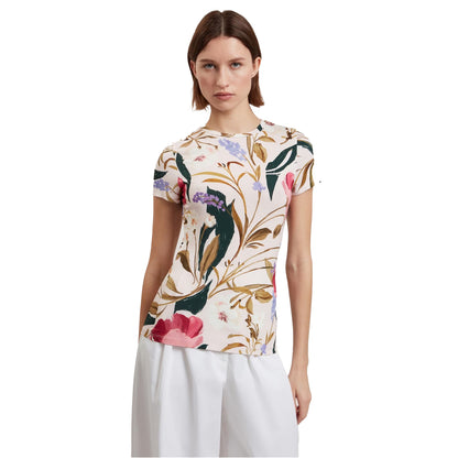 Plaster Pink - Side - Ted Baker Womens-Ladies Belliea Floral Slim T-Shirt