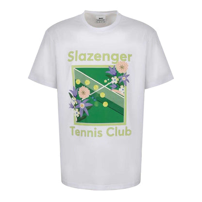 White - Front - Slazenger Mens Tennis Club Crew Neck Regular Short-Sleeved T-Shirt