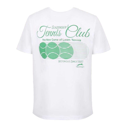 White - Back - Slazenger Womens-Ladies Tennis Club Back Print T-Shirt