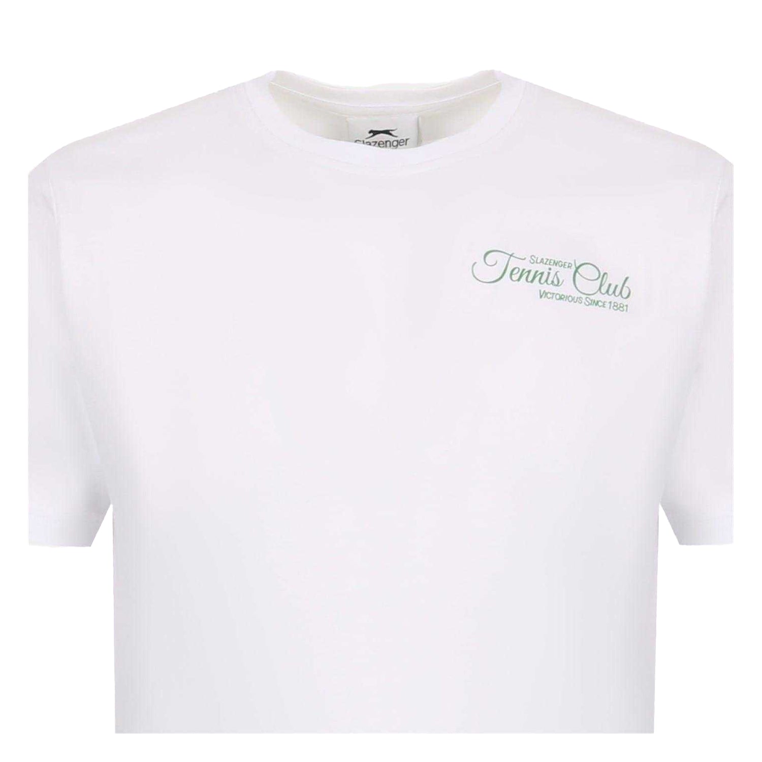 White - Side - Slazenger Womens-Ladies Tennis Club Back Print T-Shirt