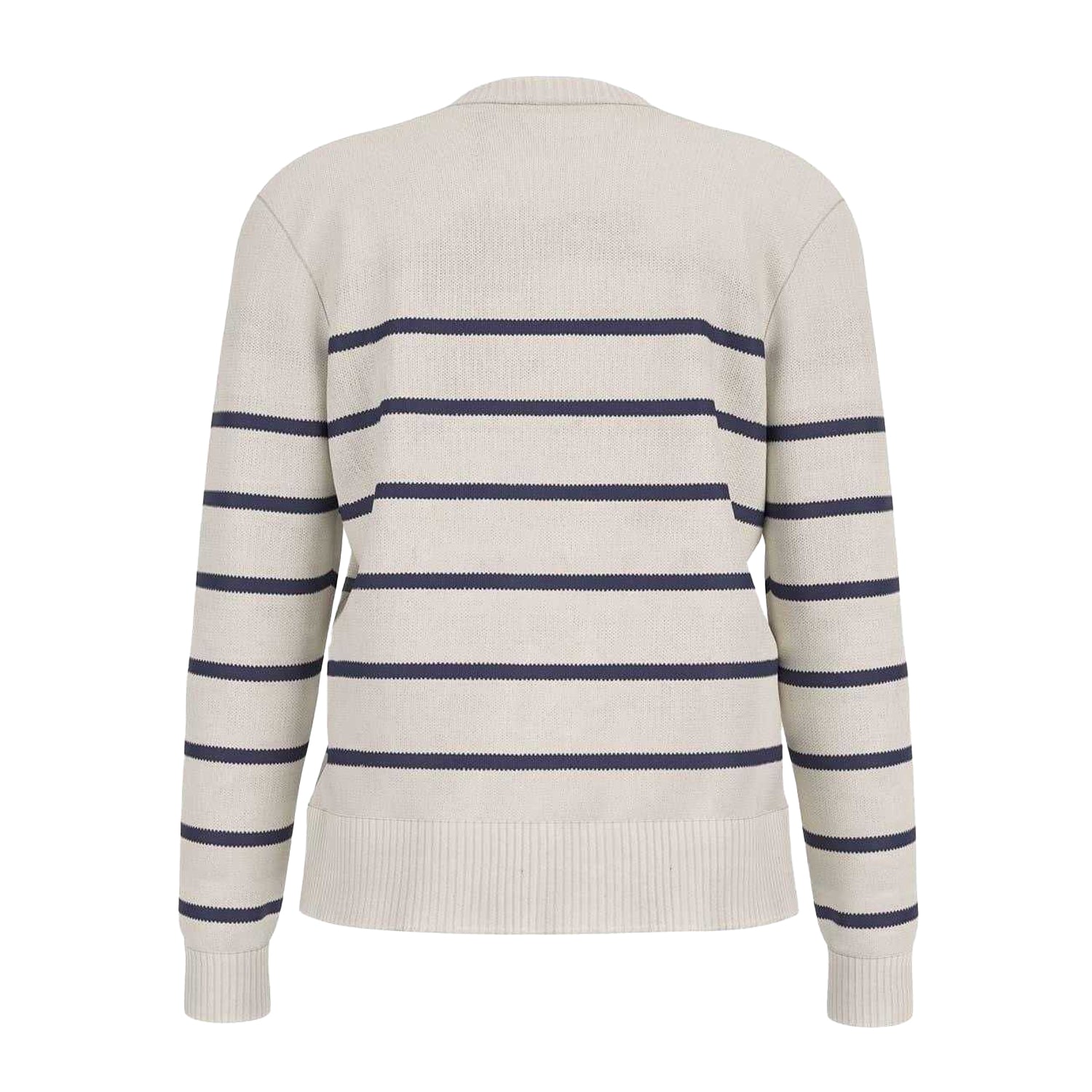 White-Ocean - Back - Guess Unisex Adult Striped Regular Sweater Top