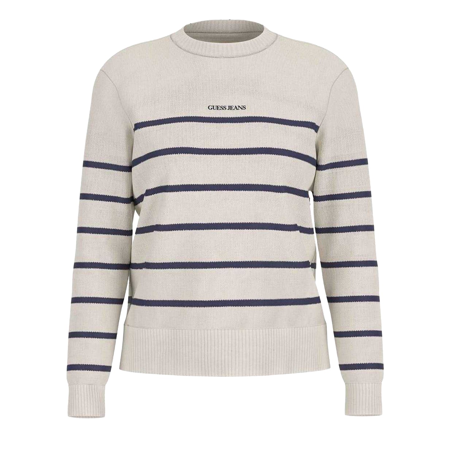 White-Ocean - Front - Guess Unisex Adult Striped Regular Sweater Top