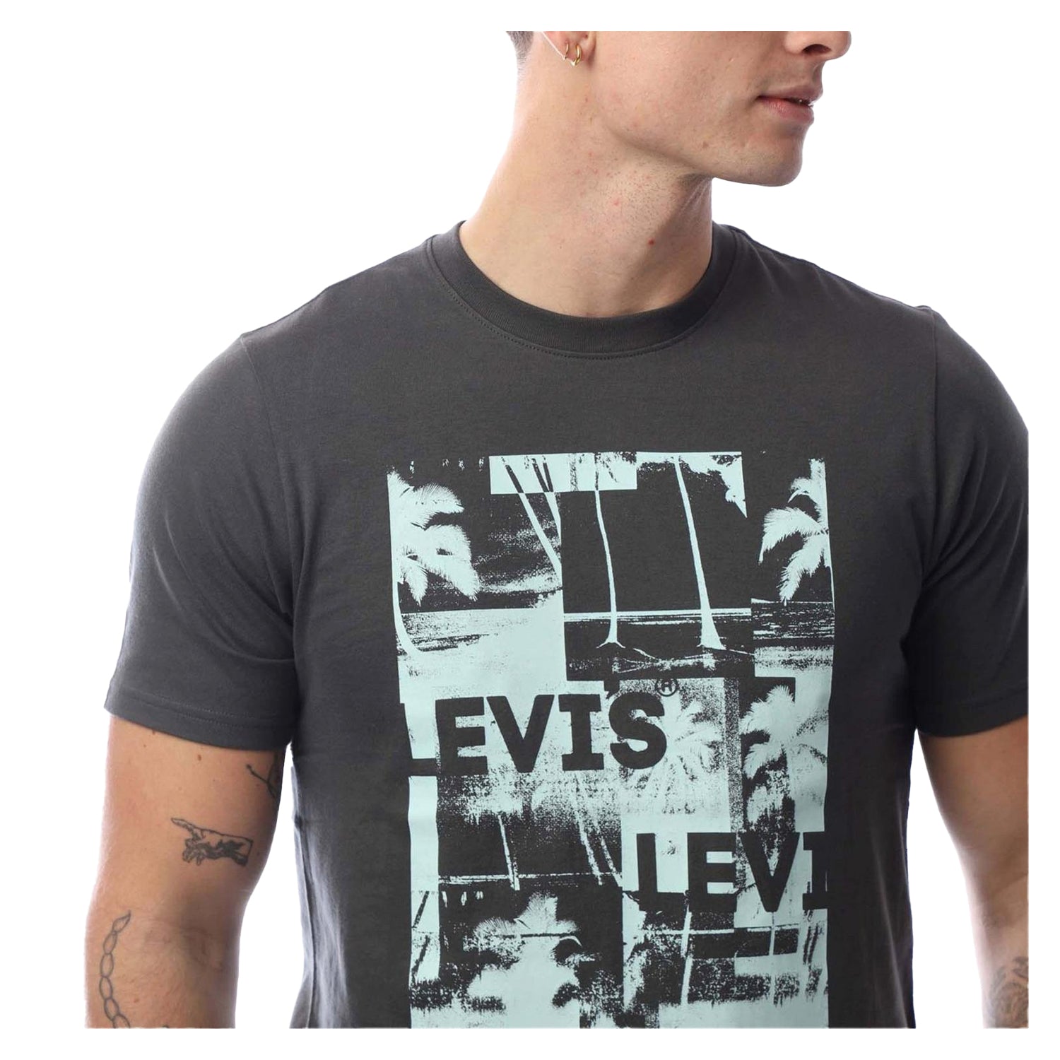 Black - Side - Levis Mens Graphic Print Relaxed Fit T-Shirt