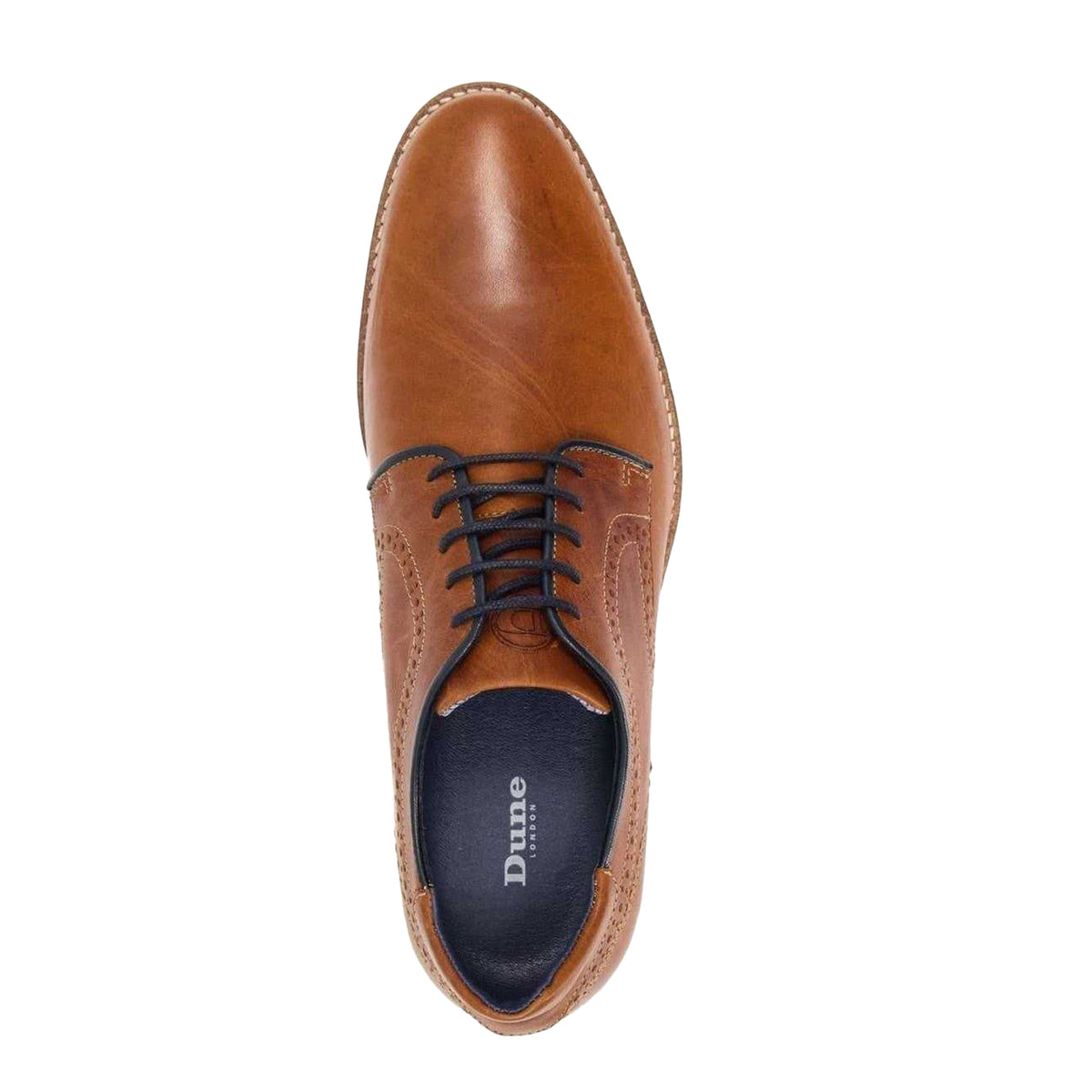 Tan - Lifestyle - Dune London Mens Piped Leather Gibson Shoes