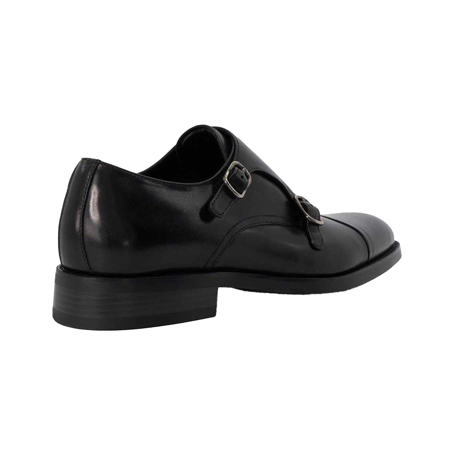 Black - Back - Dune London Mens Sullivan Monk Leather Shoes
