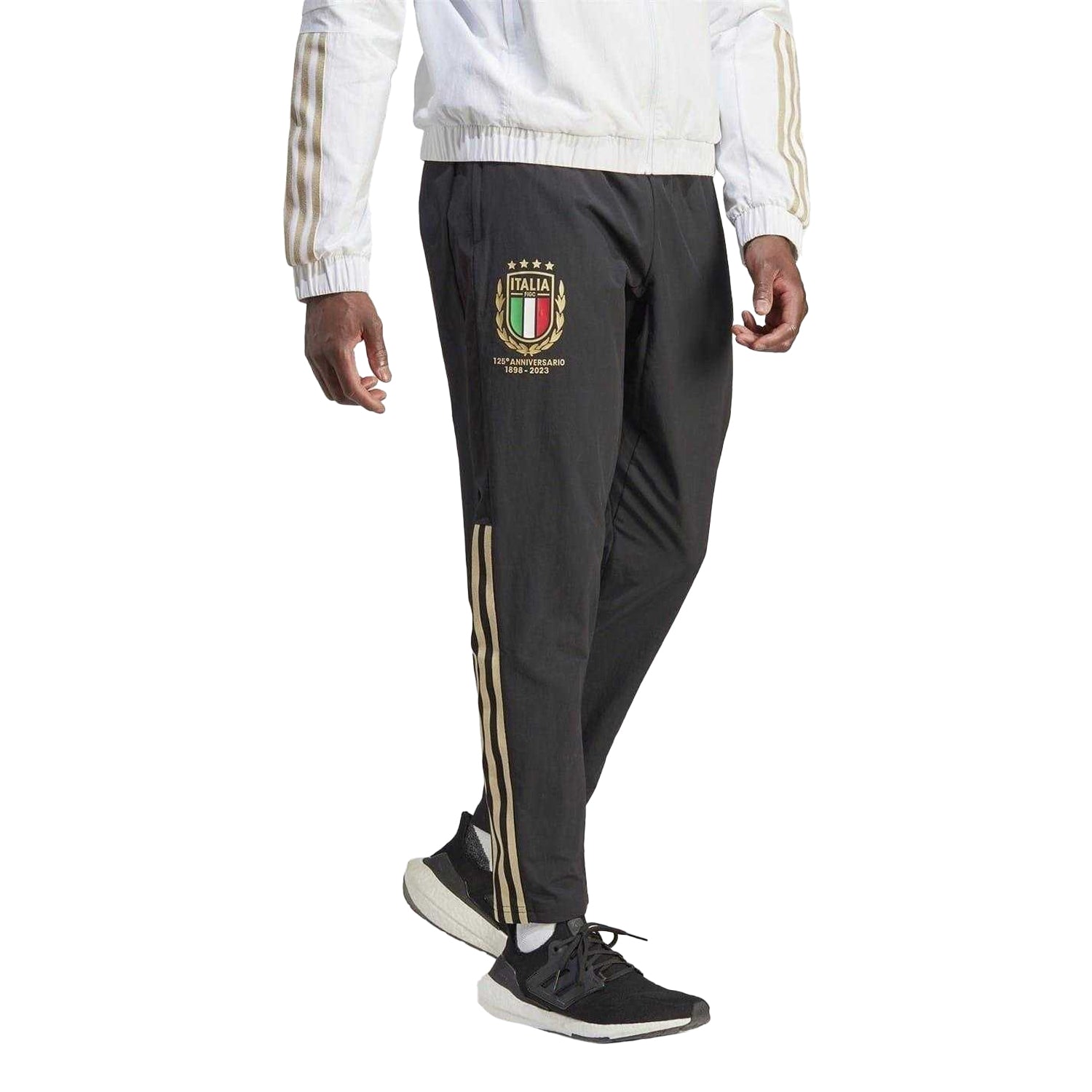 Black - Lifestyle - Adidas Mens Italy 125th Anniversary Regular Tracksuit Bottoms