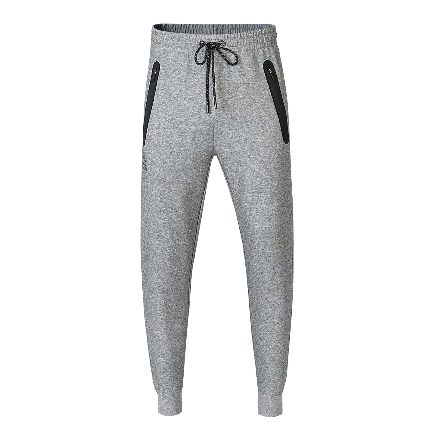 Grey Marl - Front - Kappa Mens Polycotton Logo Jogging Bottoms