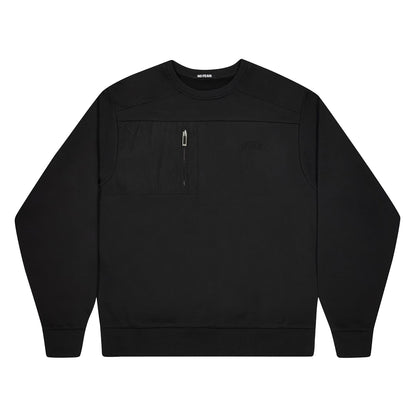 Black - Front - No Fear Mens Technical Zip Pocket Jumper