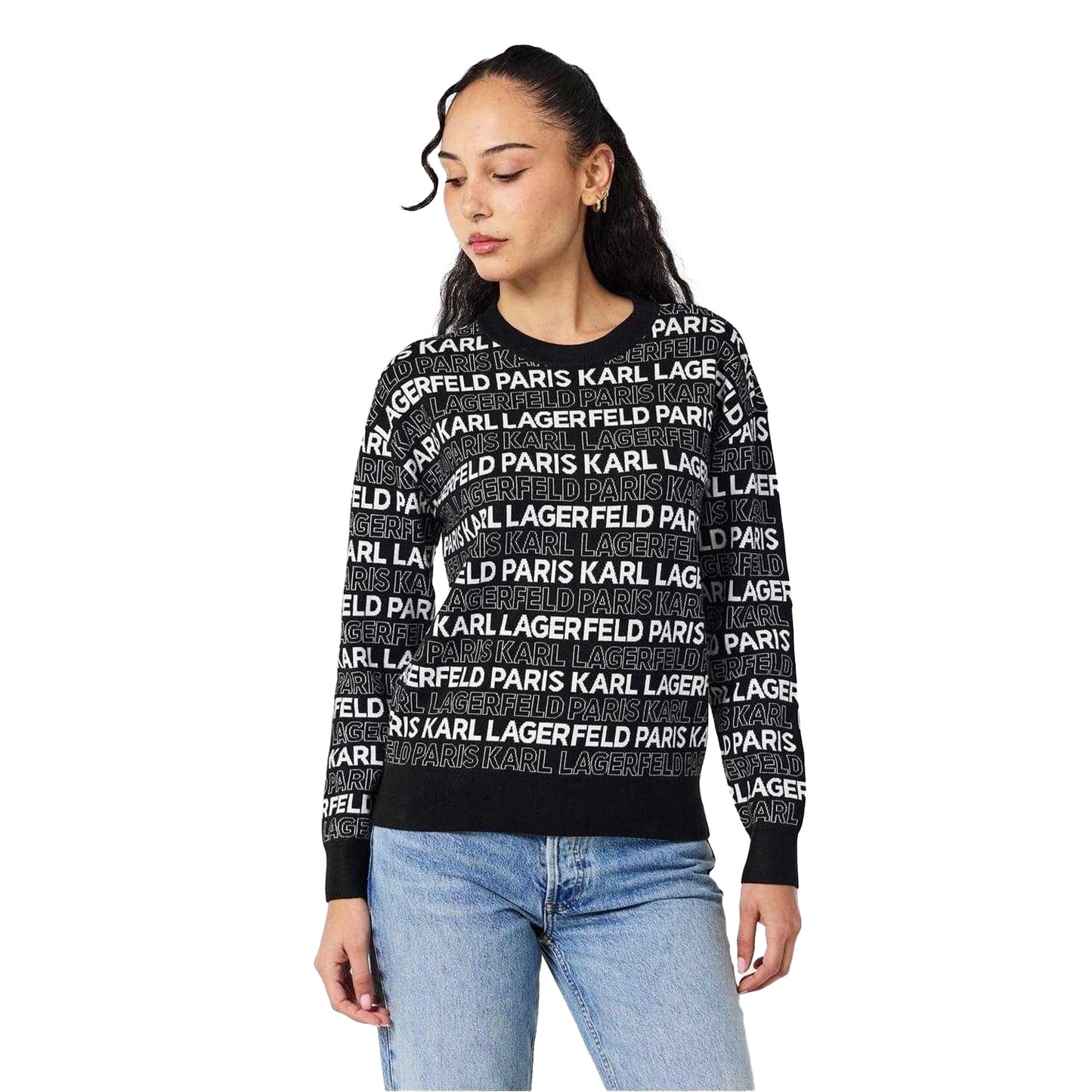 Black - Lifestyle - Karl Lagerfeld Womens-Ladies Regular Long-Sleeved Jumper