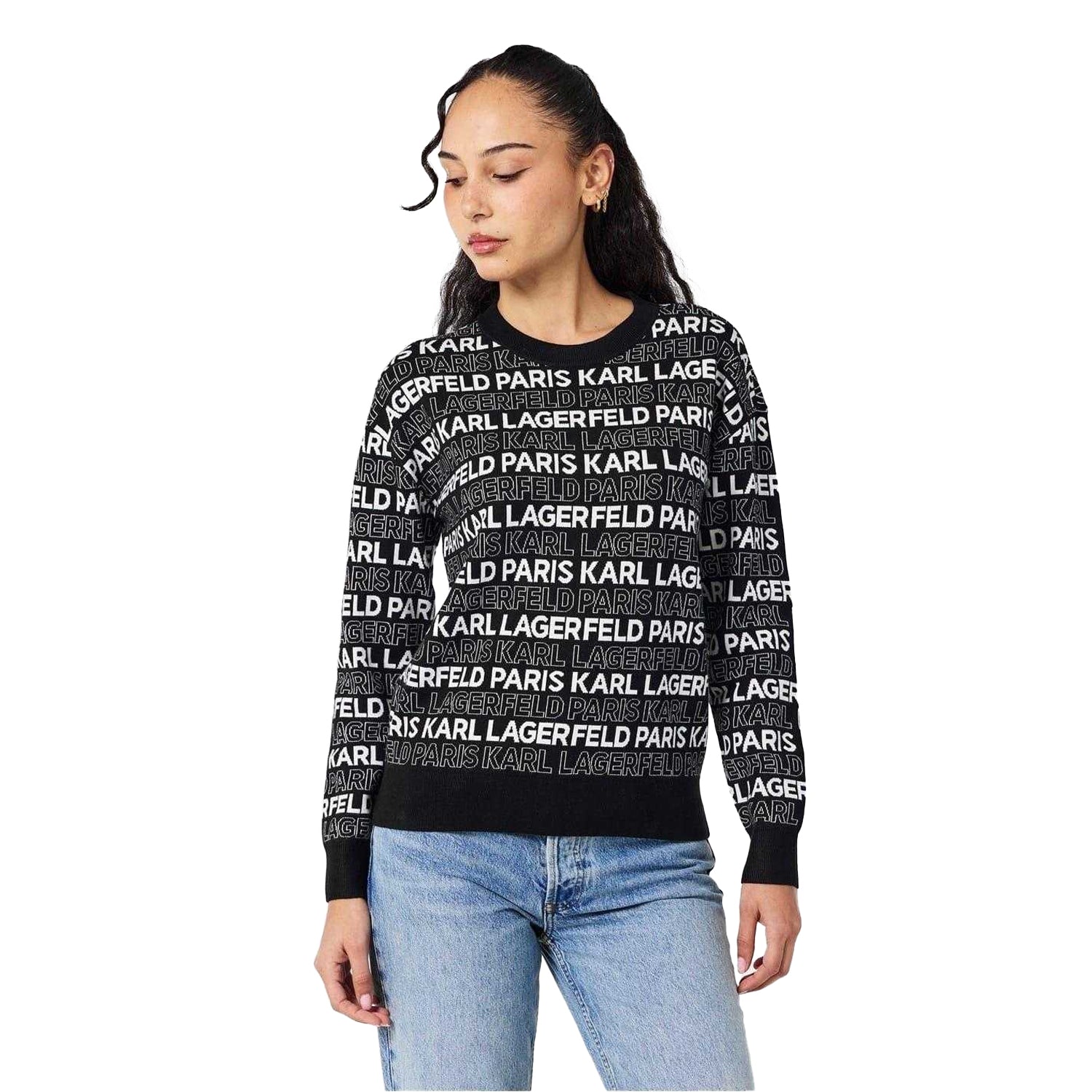 Black - Lifestyle - Karl Lagerfeld Womens-Ladies Regular Long-Sleeved Jumper
