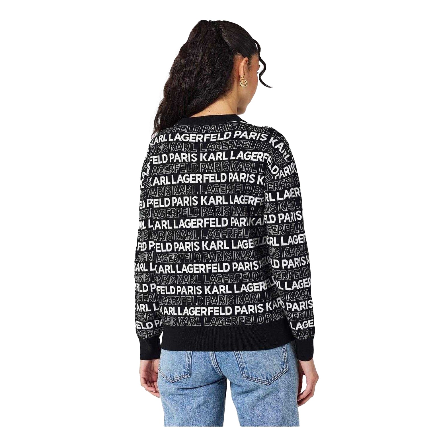 Black - Pack Shot - Karl Lagerfeld Womens-Ladies Regular Long-Sleeved Jumper