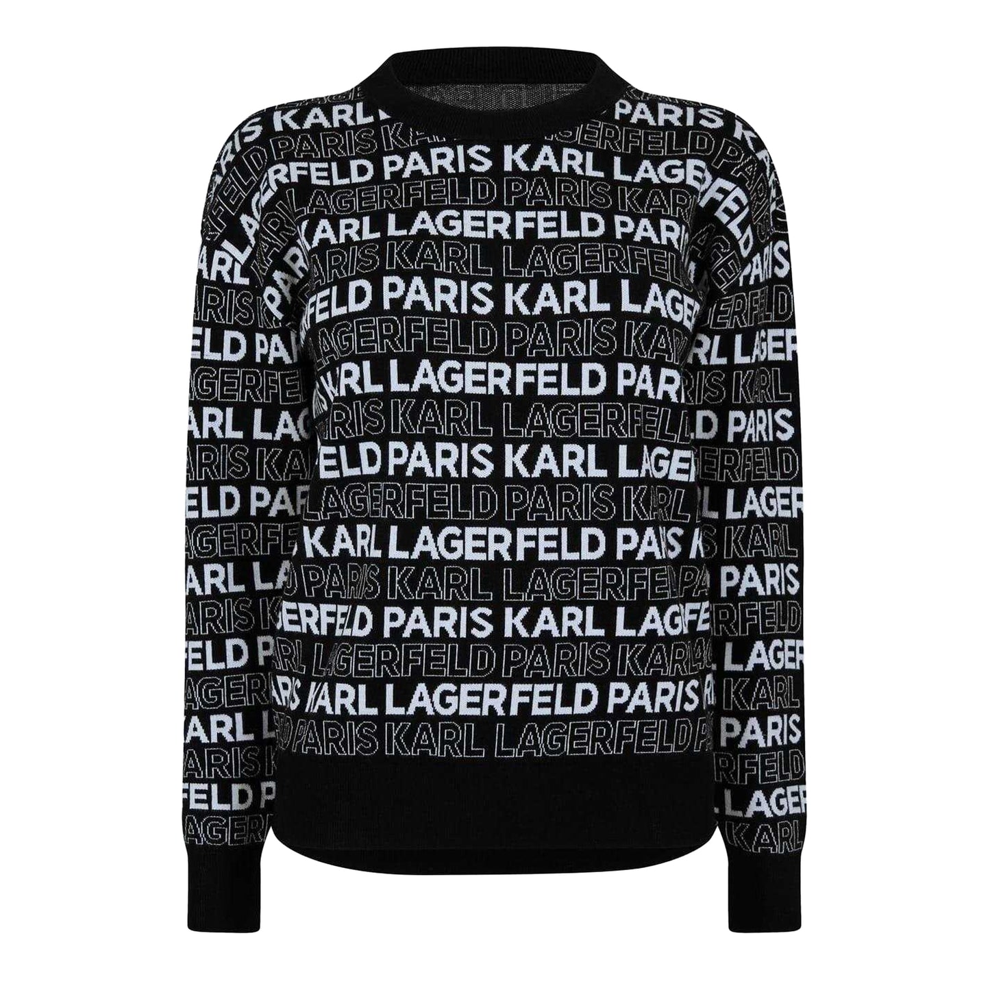 Black - Front - Karl Lagerfeld Womens-Ladies Regular Long-Sleeved Jumper