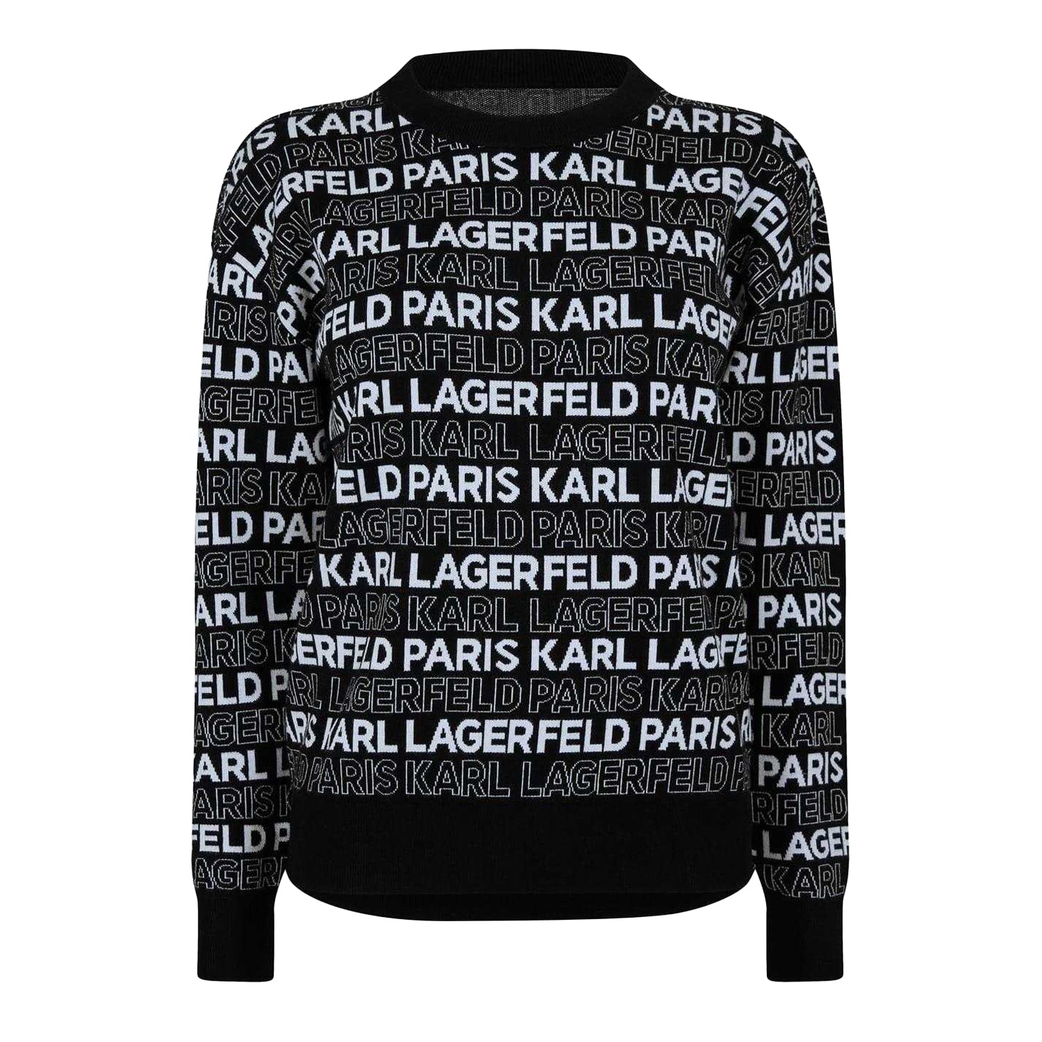 Black - Front - Karl Lagerfeld Womens-Ladies Regular Long-Sleeved Jumper
