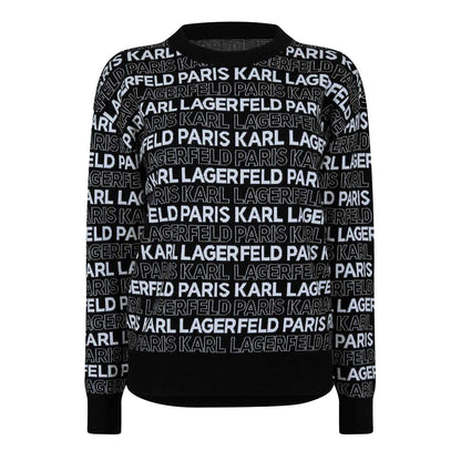 Black - Front - Karl Lagerfeld Womens-Ladies Regular Long-Sleeved Jumper