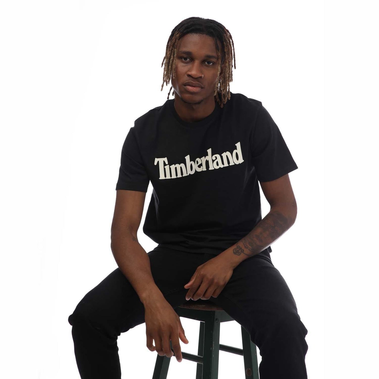Black - Side - Timberland Mens Northwood Wordmark T-Shirt