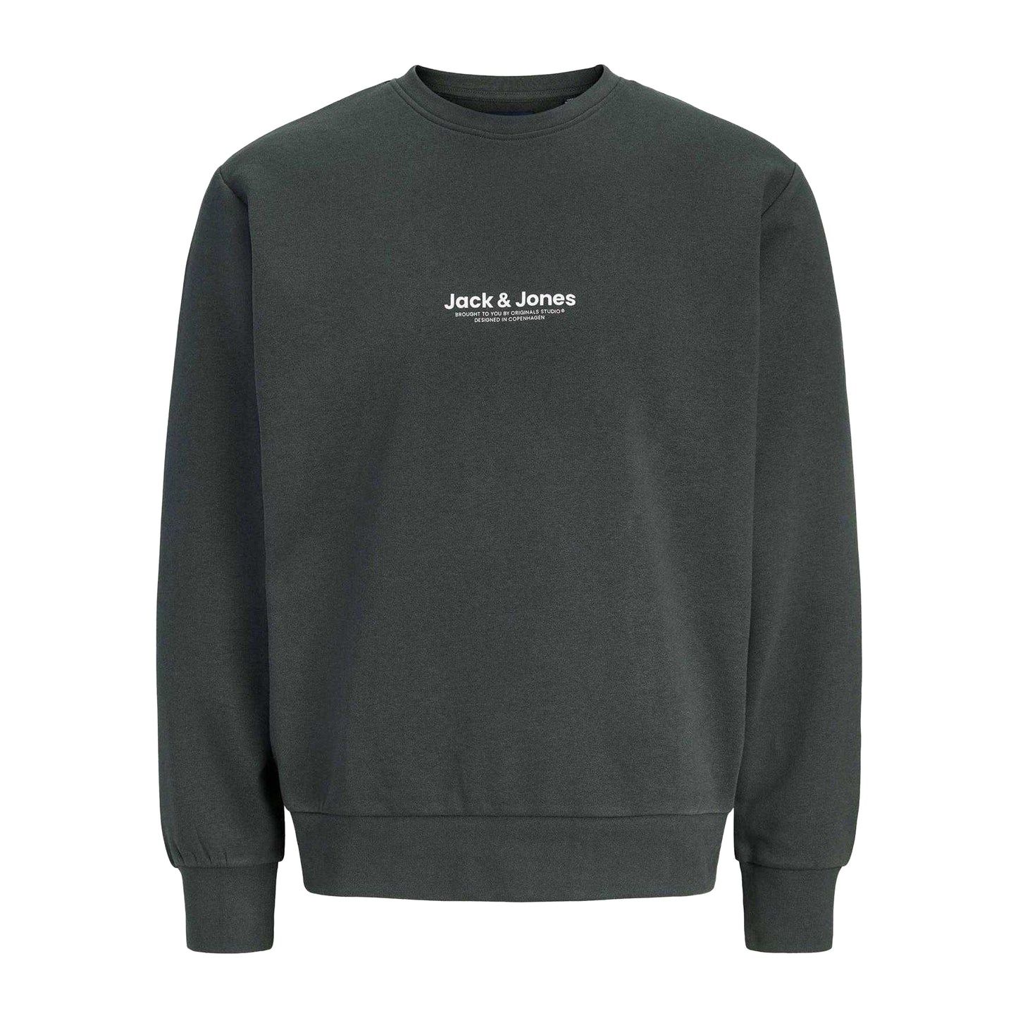 Forest - Front - Jack And Jones Mens Graphic Print Ribbed Sweatshirt