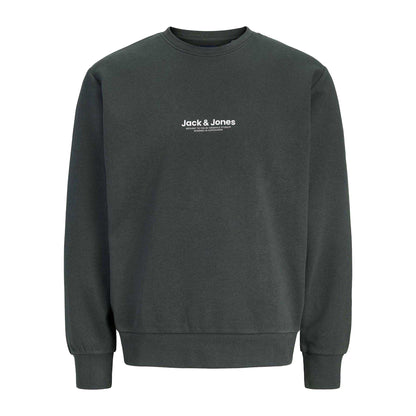 Forest - Front - Jack And Jones Mens Graphic Print Ribbed Sweatshirt