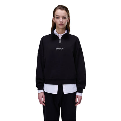 Black - Side - Napapijri Womens-Ladies Almas Quarter Zip Sweatshirt