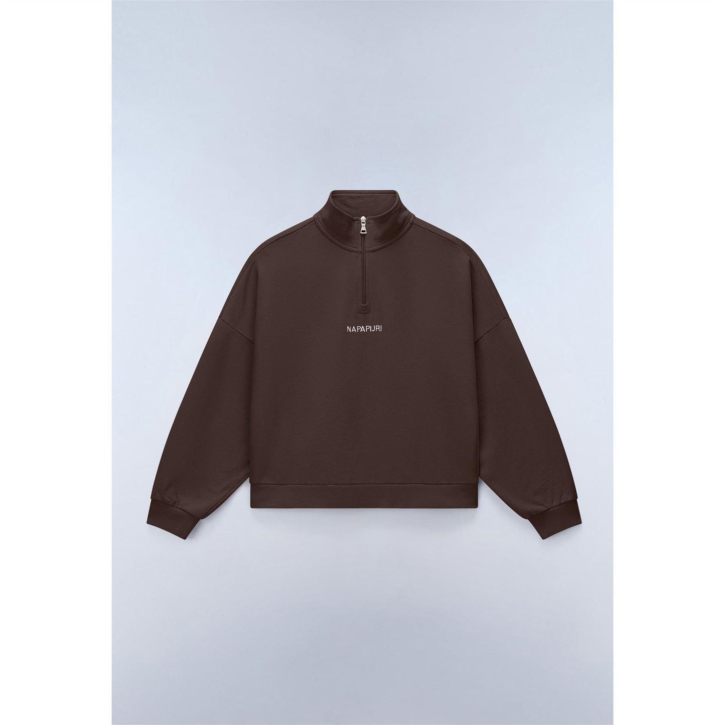 Brown - Front - Napapijri Womens-Ladies Almas Quarter Zip Sweatshirt