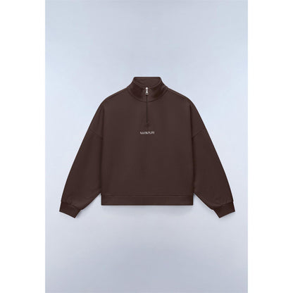 Brown - Front - Napapijri Womens-Ladies Almas Quarter Zip Sweatshirt