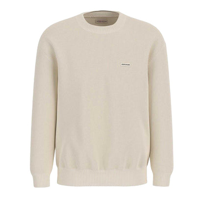 Warm White - Front - Guess Mens Knitted Long-Sleeved Jumper