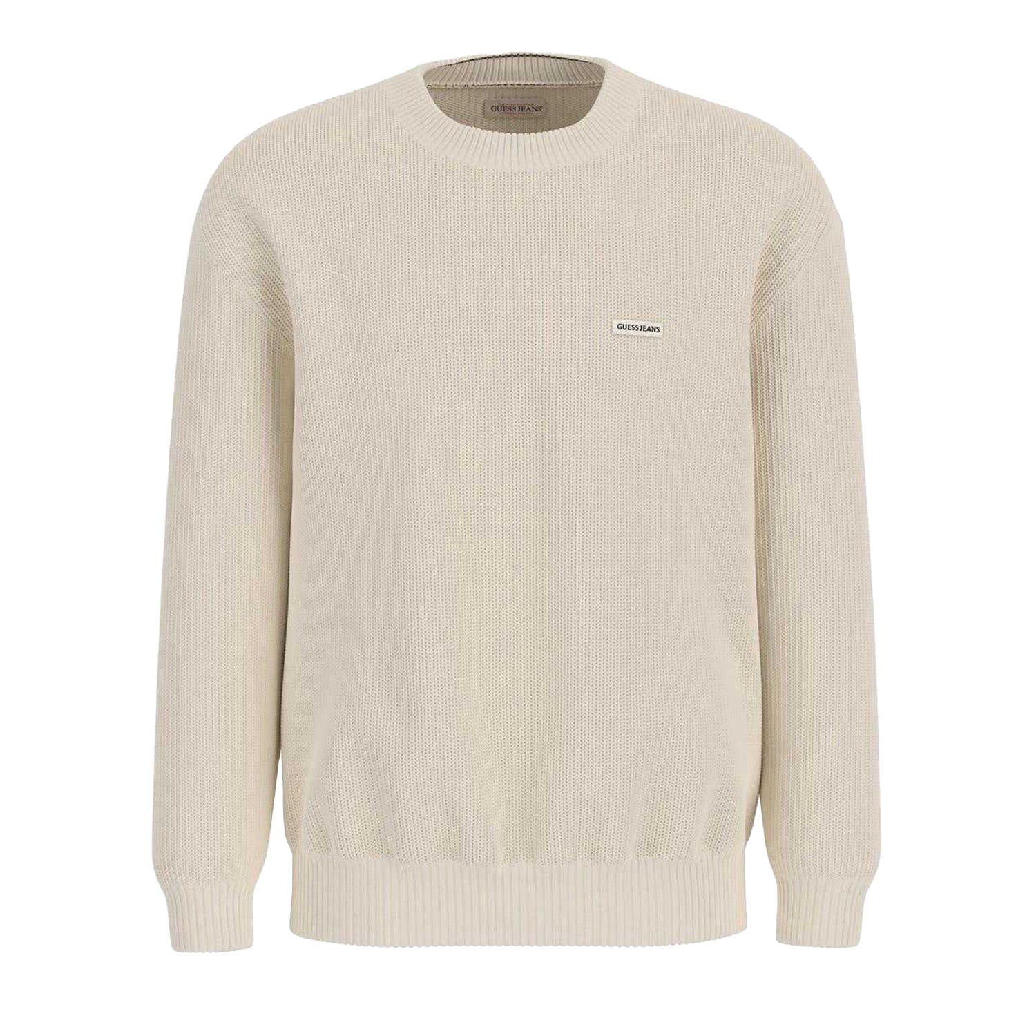 Warm White - Front - Guess Mens Knitted Long-Sleeved Jumper