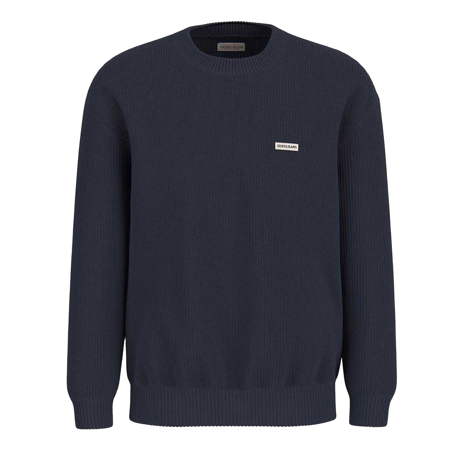 Ocean Blue - Front - Guess Mens Knitted Long-Sleeved Jumper