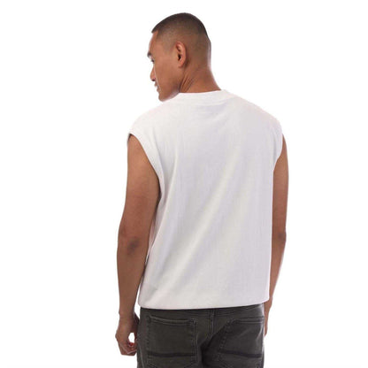White - Back - Boss Mens Knitted Relaxed Fit Sweater Vest
