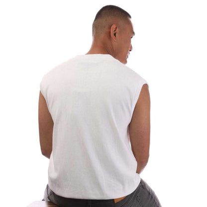 White - Lifestyle - Boss Mens Knitted Relaxed Fit Sweater Vest