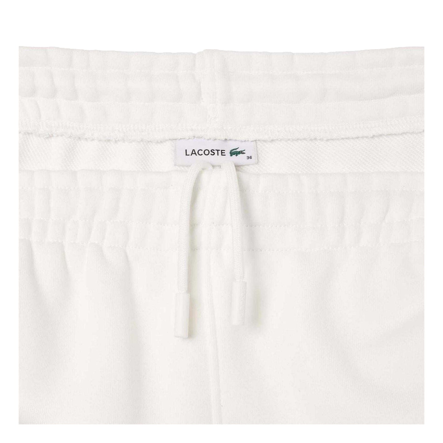 Cream - Back - Lacoste Womens-Ladies Organic Cotton Embroidered Logo Sweatpants