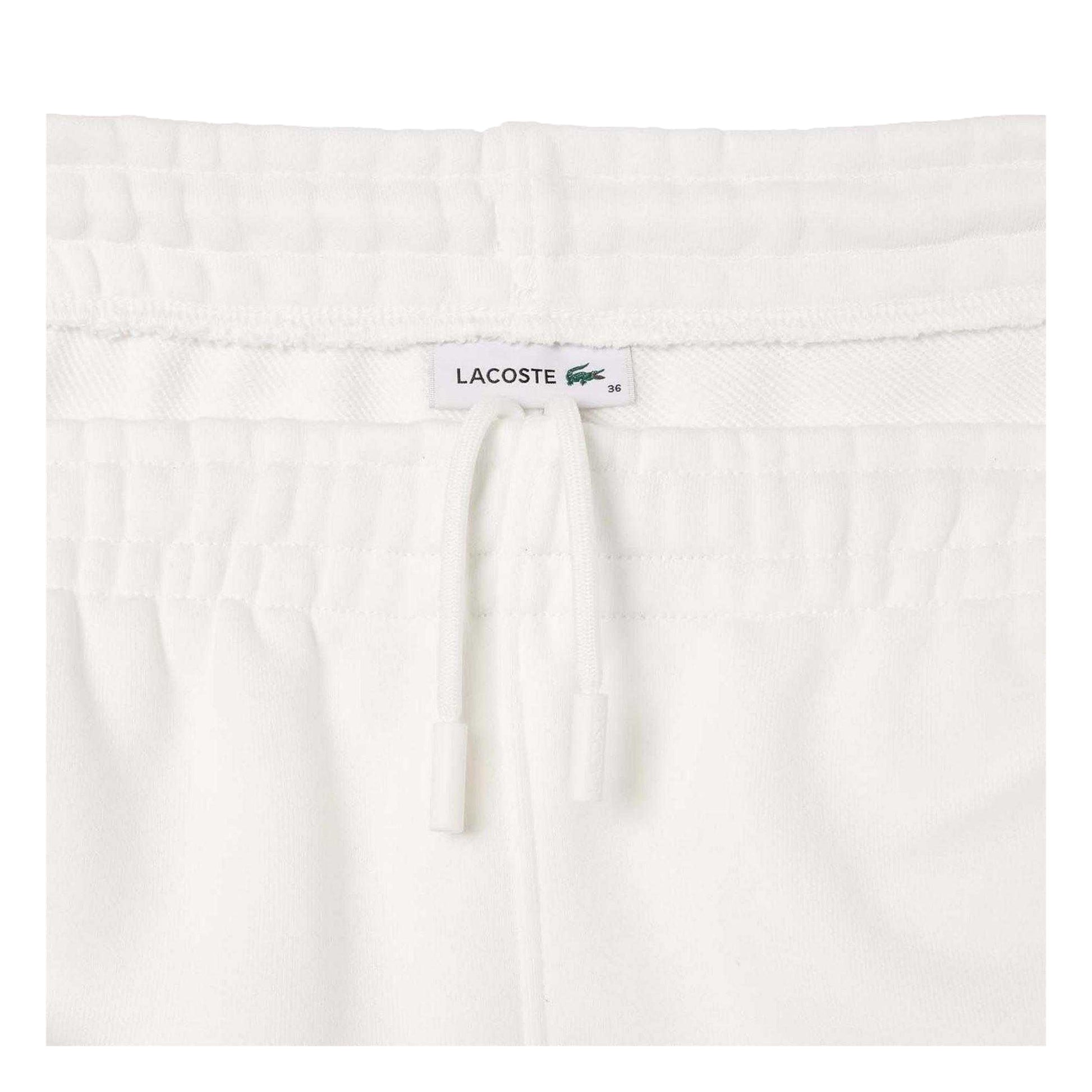 Cream - Back - Lacoste Womens-Ladies Organic Cotton Embroidered Logo Sweatpants