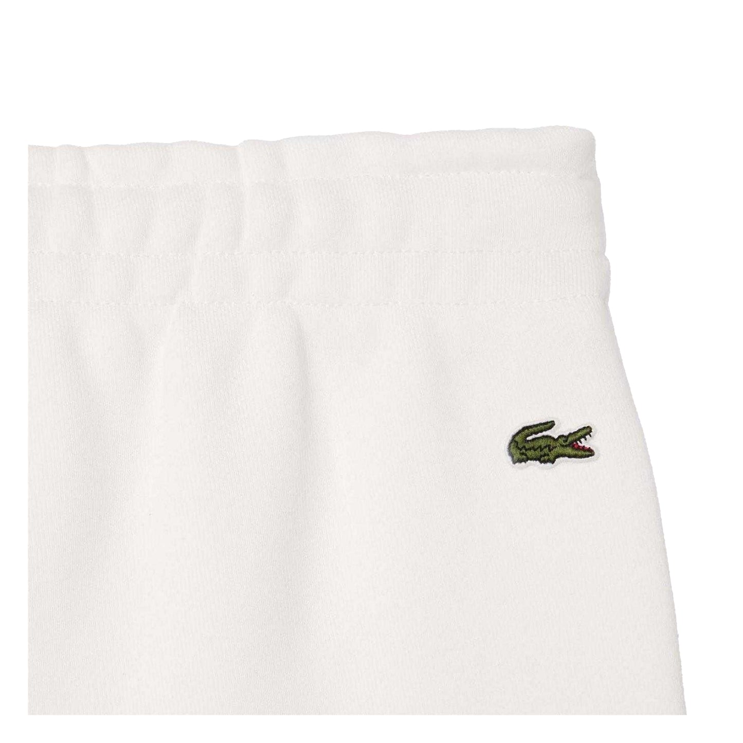 Cream - Side - Lacoste Womens-Ladies Organic Cotton Embroidered Logo Sweatpants