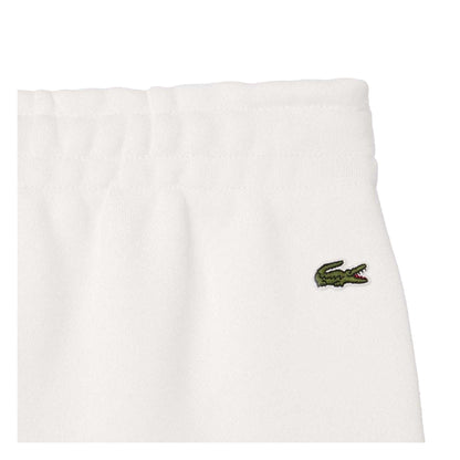 Cream - Side - Lacoste Womens-Ladies Organic Cotton Embroidered Logo Sweatpants