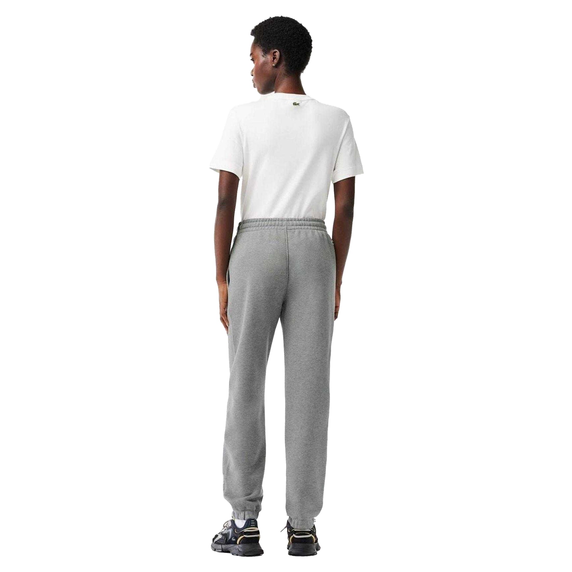 Grey - Back - Lacoste Womens-Ladies Organic Cotton Embroidered Logo Sweatpants