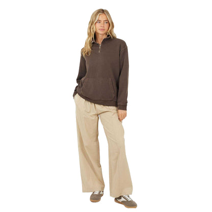 Brown - Lifestyle - Brave Soul Womens-Ladies Funnel Neck Sweatshirt