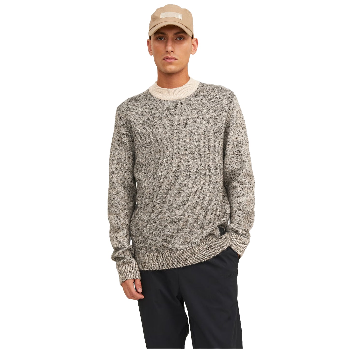 Peyote - Side - Jack And Jones Mens Space Dye Knitted Crew Neck Jumper