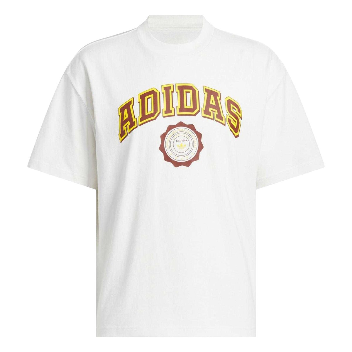 Cloud White - Front - Adidas Unisex Adult GFX Logo Printed Relaxed Fit Basketball T-Shirt