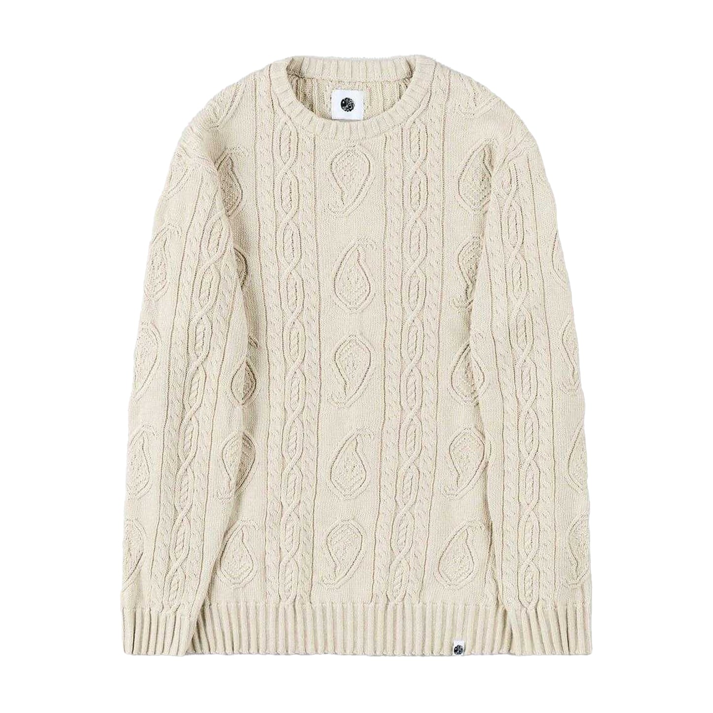 Grey - Front - Pretty Green Mens Marylebone Cable Knit Long-Sleeved Sweater Top