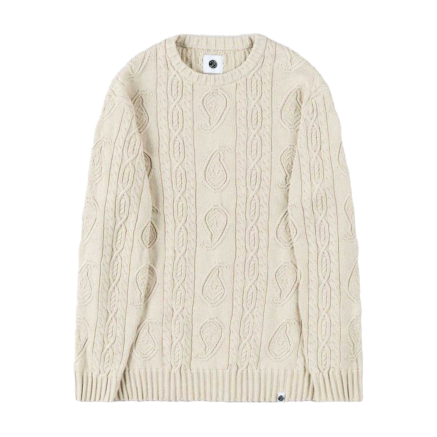 Grey - Front - Pretty Green Mens Marylebone Cable Knit Long-Sleeved Sweater Top